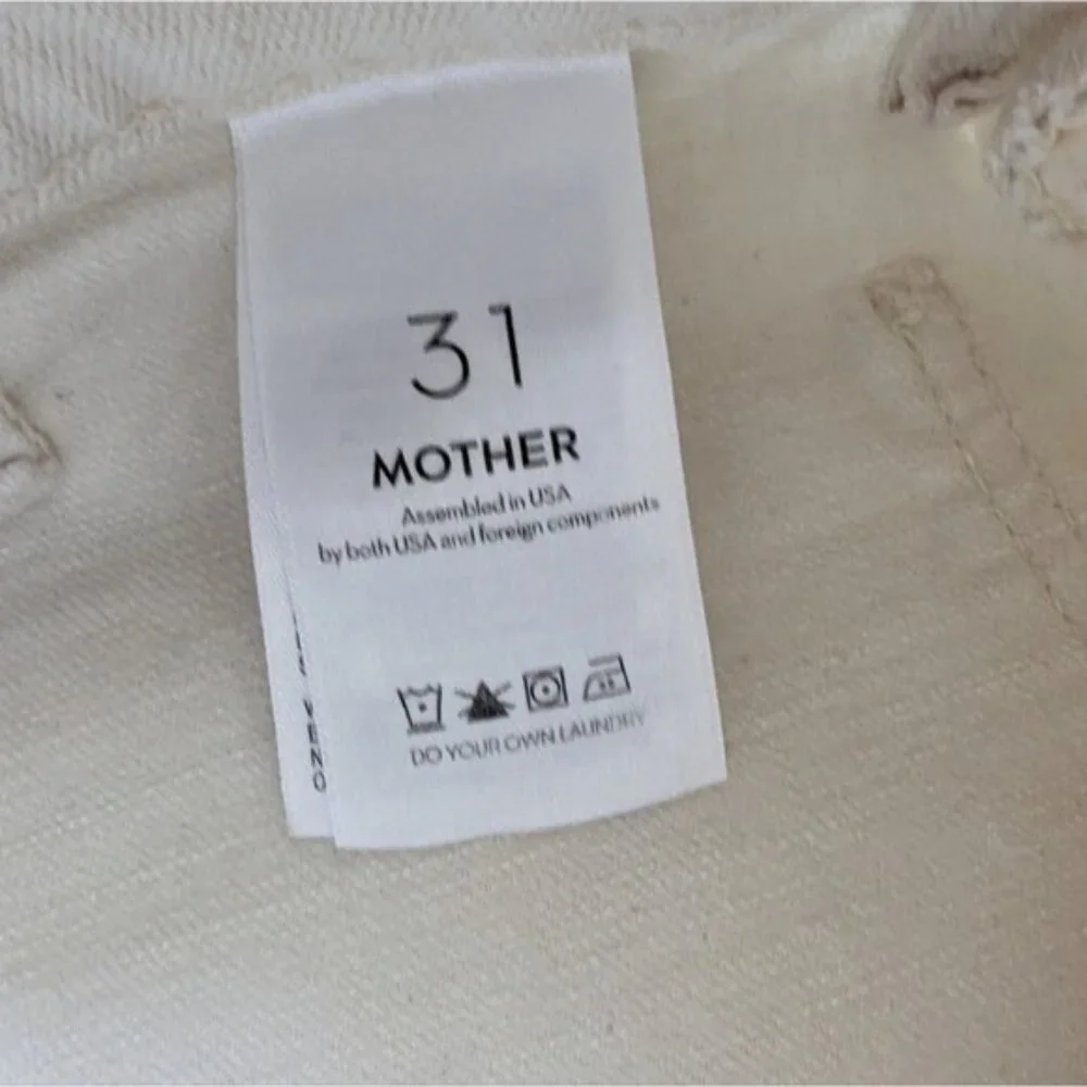 Mother Superior Hustler Patch Pocket Flood Jeans 31 Act Natural White Denim 70s - Picture 7 of 8